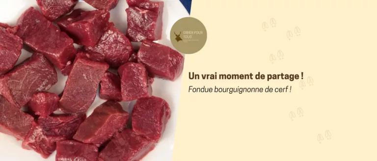 Bannière avec de la viande représentant une fondue de cerf