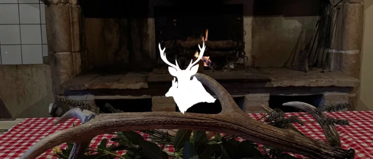 Feu debois avec logo Gibier pour Tous devant